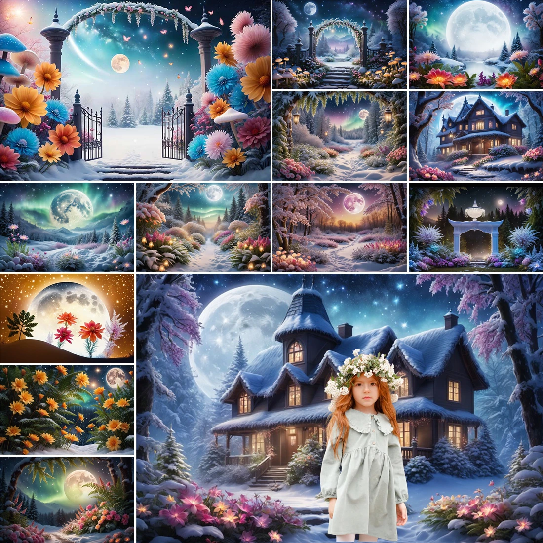 MOON.QG Snow Kingdom Wedding Backdrop Fairy Forest Mushrooms Backgrounds For Photography Shooting Props Children Birthday Decor
MOON.QG Snow Kingdom Wedding Backdrop Fairy Forest Mushrooms Backgrounds For Photography Shooting Props Children Birthday Decor