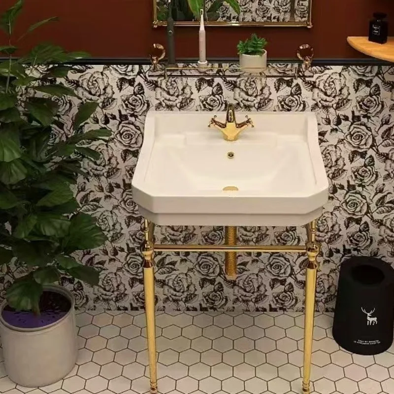 French retro floor-to-ceiling wash basin brass bracket gold bathroom balcony wash basin bathroom cabinet ceramic basin
French retro floor-to-ceiling wash basin brass bracket gold bathroom balcony wash basin bathroom cabinet ceramic basin