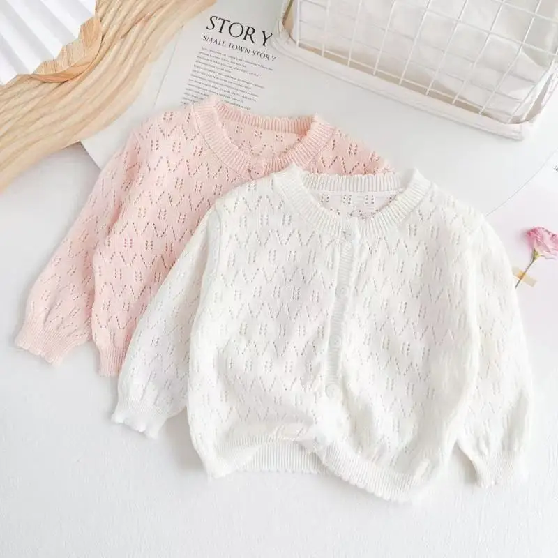 2026 Spring/Summer Hot Selling New Girl's Solid Color Knitted Hollow Design Thin Cardigan
2026 Spring/Summer Hot Selling New Girl's Solid Color Knitted Hollow Design Thin Cardigan