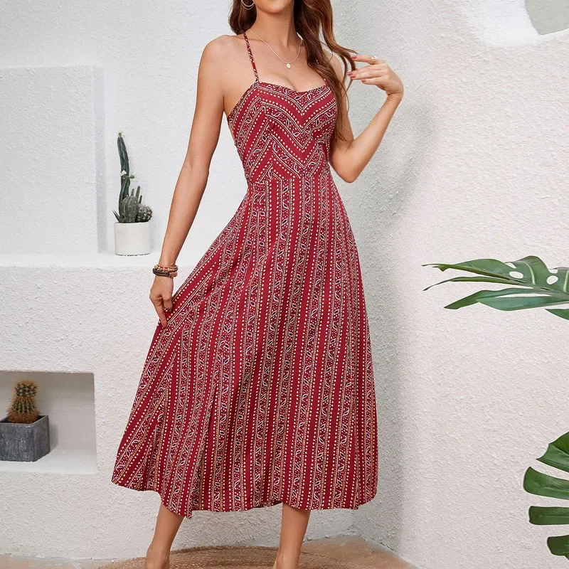 New Summer Dresses for Women Spaghetti Strap Mid Length Women Dress Print A-LINE Dress Women Vestidos De Verano Mujer 2025 Q144
New Summer Dresses for Women Spaghetti Strap Mid Length Women Dress Print A-LINE Dress Women Vestidos De Verano Mujer 2025 Q144