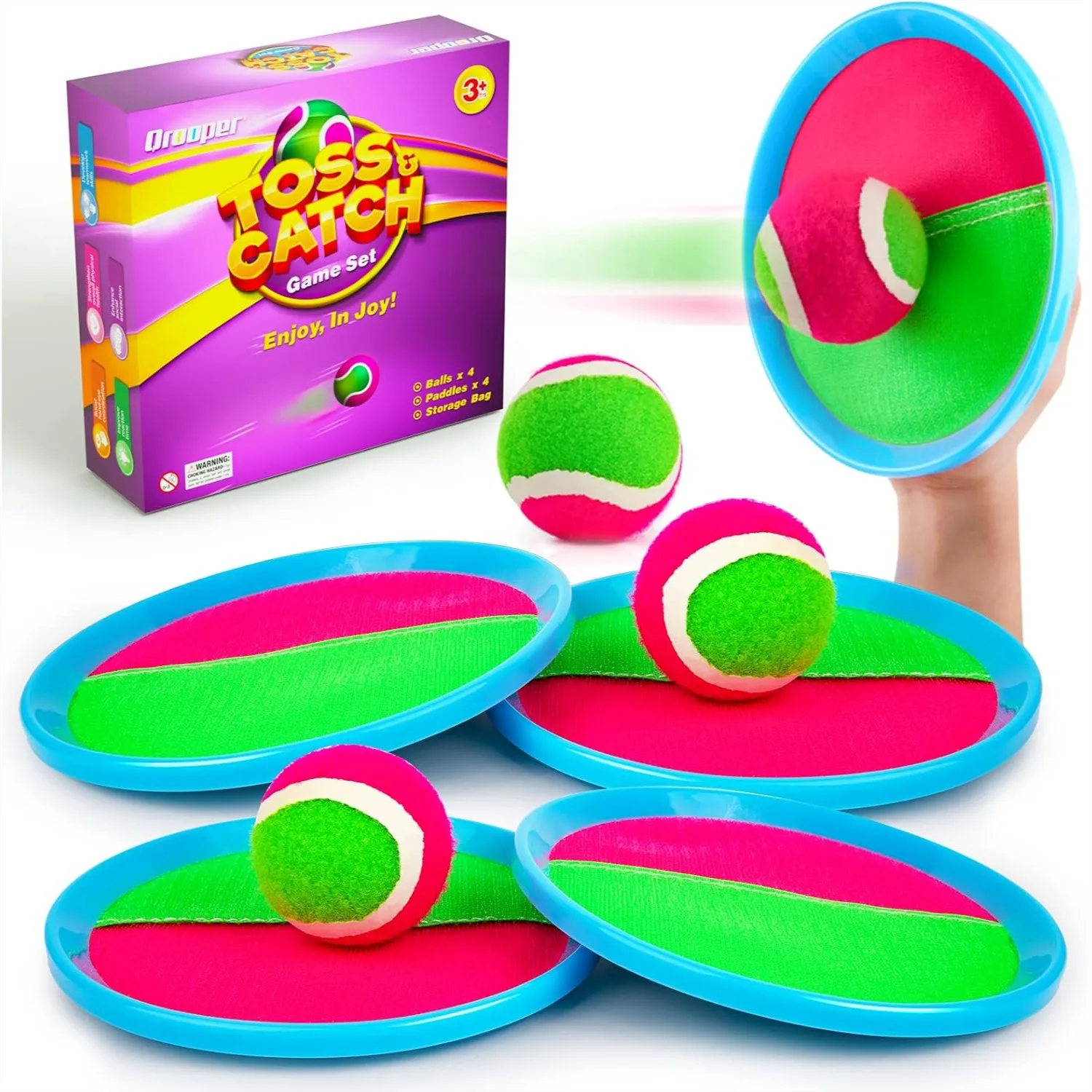Toss and Catch Game Set, Outdoor Toys for Kids Ages 4-8, Backyard Beach Pool Party Games with 4 Paddles and 4 Balls
Toss and Catch Game Set, Outdoor Toys for Kids Ages 4-8, Backyard Beach Pool Party Games with 4 Paddles and 4 Balls