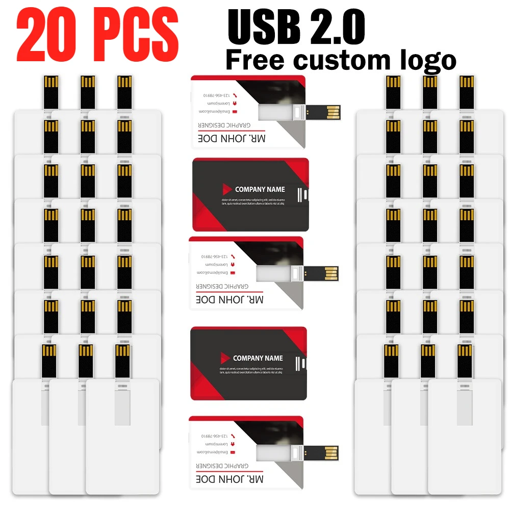 20PCS Credit Card USB Flash Drive 1GB 2GB Memory Storage 4GB 8GB 16GB 32GB 64GB USB 2.0 Pen Drive Custom For Gift USB Disk
20PCS Credit Card USB Flash Drive 1GB 2GB Memory Storage 4GB 8GB 16GB 32GB 64GB USB 2.0 Pen Drive Custom For Gift USB Disk