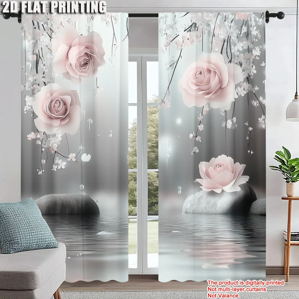 2Pcs Elegant Pink Flowers Printed Art Curtain Blackout Decorative Curtains For Living Room Office Home Decoration
2Pcs Elegant Pink Flowers Printed Art Curtain Blackout Decorative Curtains For Living Room Office Home Decoration