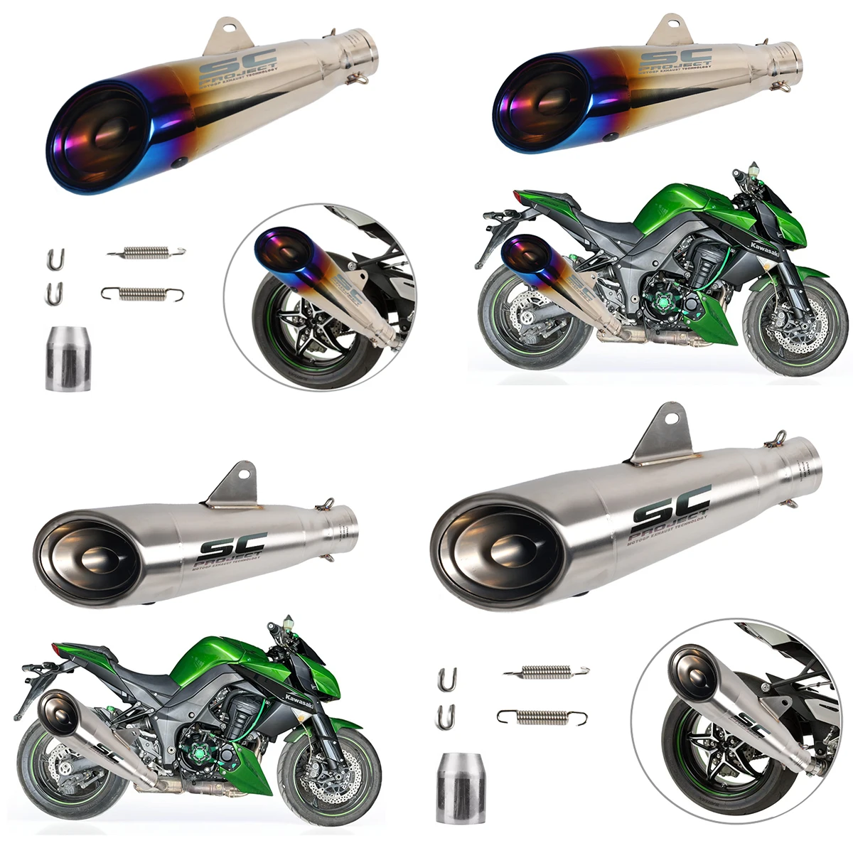1 piece of three-layer oblique tail stainless steel 51MM caliber universal motorcycle exhaust pipe muffler
1 piece of three-layer oblique tail stainless steel 51MM caliber universal motorcycle exhaust pipe muffler
