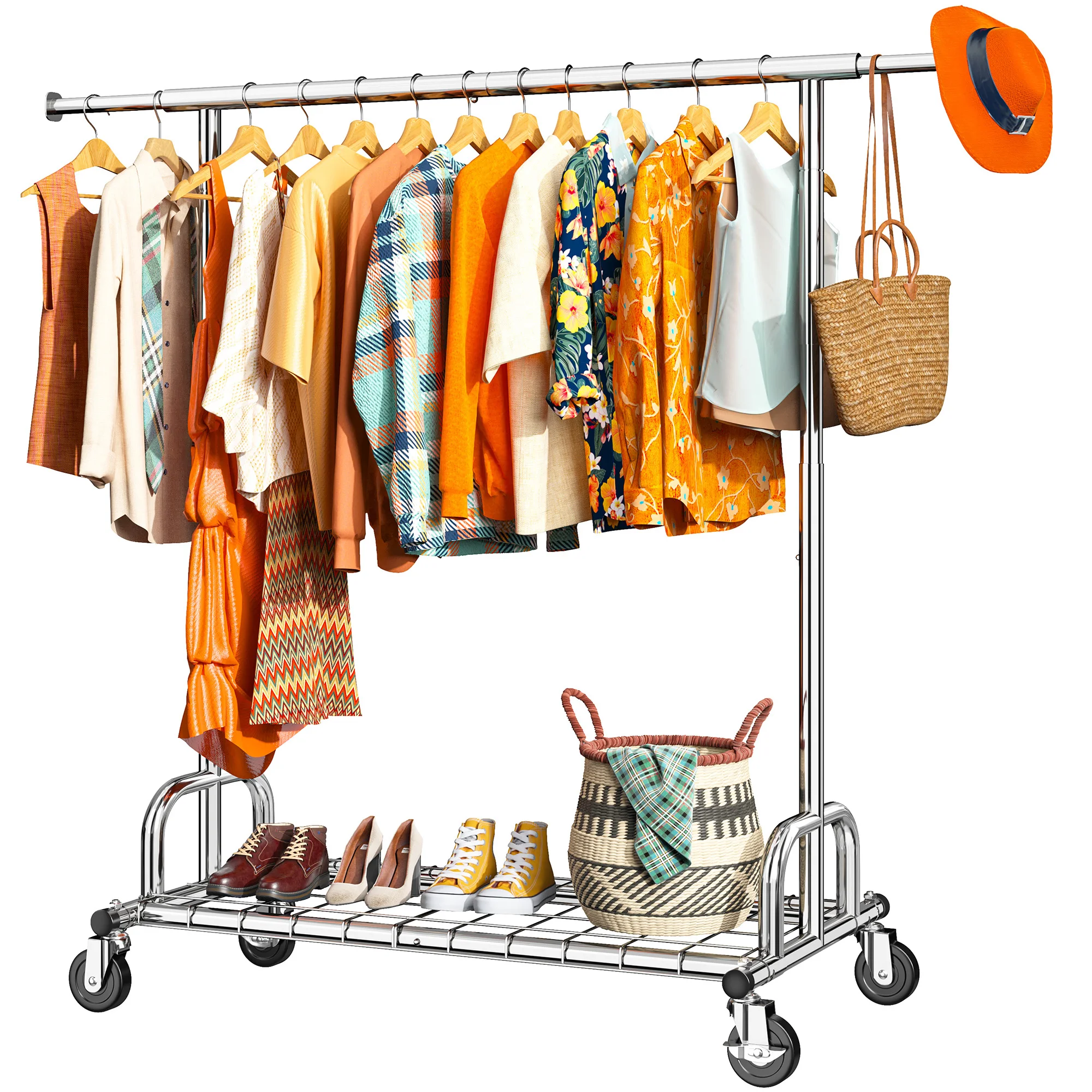 EnHomee Industrial Grade Collapsible Clothing Rack – Chrome Shelf & Extendable Rod, 4 Locking Casters – Height Adjustable, Quick Assembly – Closet Storage
EnHomee Industrial Grade Collapsible Clothing Rack – Chrome Shelf & Extendable Rod, 4 Locking Casters – Height Adjustable, Quick Assembly – Closet Storage