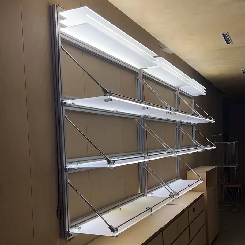 High-grade commercial aluminum profile wall luminous rack with ocean plate cabinet display rack
High-grade commercial aluminum profile wall luminous rack with ocean plate cabinet display rack