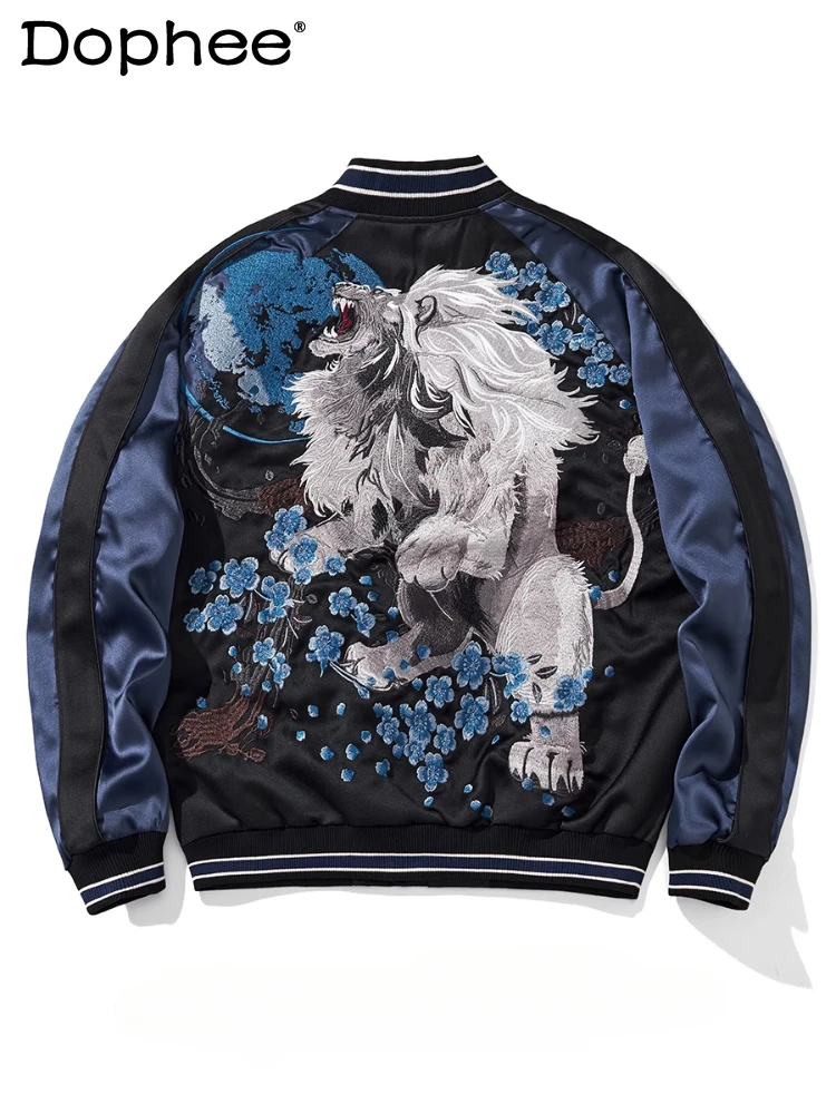 2025 Spring Lion Embroidered Chinese Style Jackets Men's Personality Lion Baseball Uniform Masculinity Coats Yokosuka Trendy Top
2025 Spring Lion Embroidered Chinese Style Jackets Men's Personality Lion Baseball Uniform Masculinity Coats Yokosuka Trendy Top