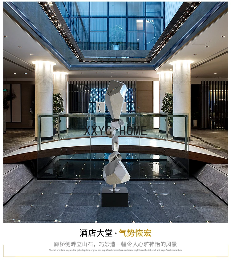 Hotel Sales Office Metal Sculpture Artwork Stainless Steel Stone Floor Ornaments Decorations
Hotel Sales Office Metal Sculpture Artwork Stainless Steel Stone Floor Ornaments Decorations