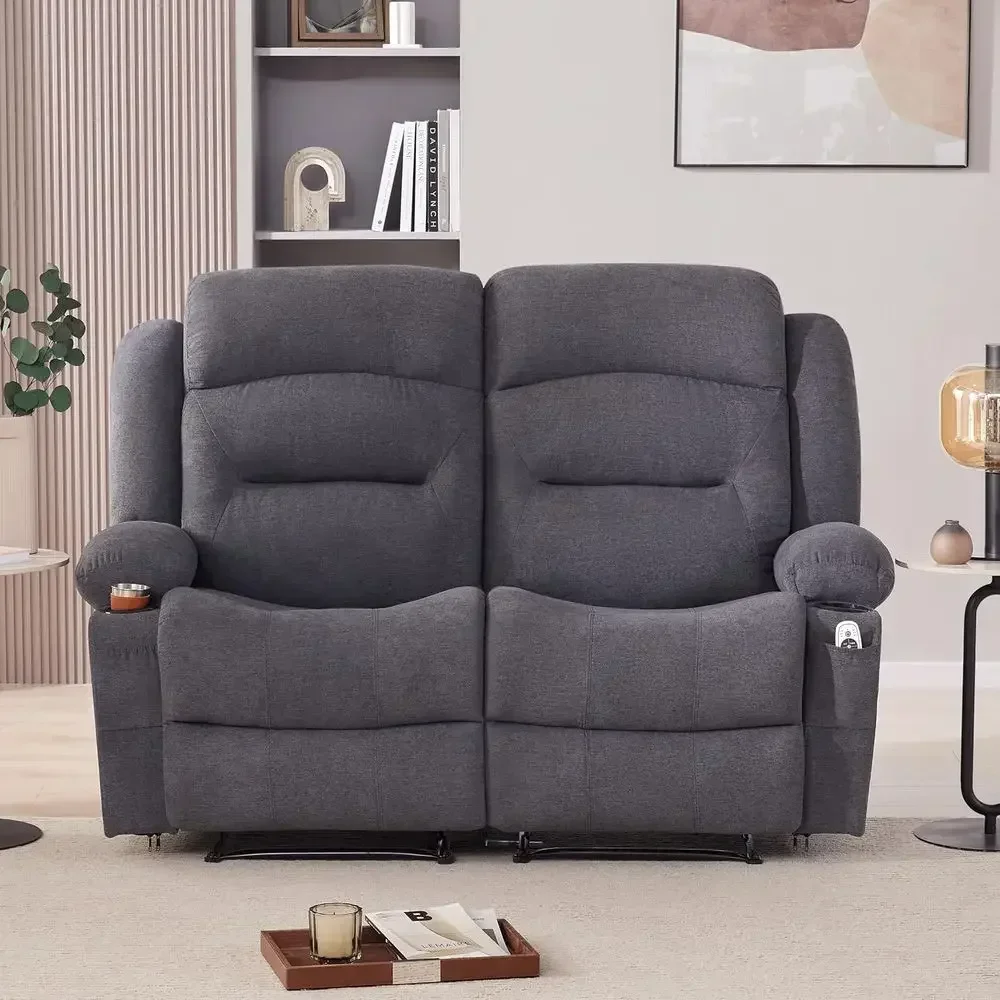2-Seater Oversized Recliner Loveseat with Heat, Massage, Cup Holders, and USB Port - Grey Fabric
2-Seater Oversized Recliner Loveseat with Heat, Massage, Cup Holders, and USB Port - Grey Fabric