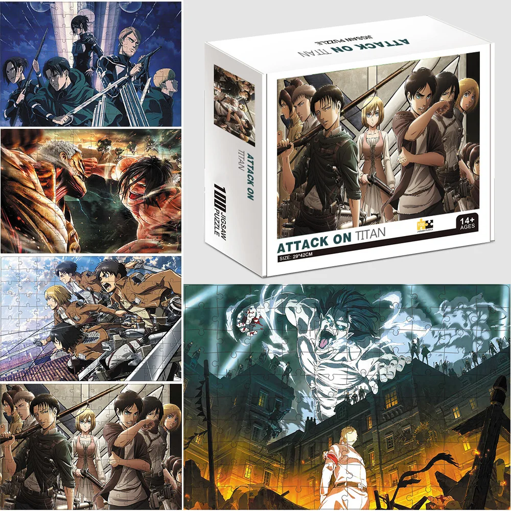 100pcs Attack on Titan Jigsaw Puzzle Cartoon Anime Freedom Scouting Legion Eren Puzzle Assembling Toys for Adults Children
100pcs Attack on Titan Jigsaw Puzzle Cartoon Anime Freedom Scouting Legion Eren Puzzle Assembling Toys for Adults Children