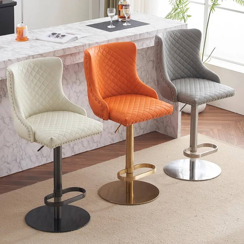 #Nordic Swivel Adjustable Bar Stool High Chair Stainless Steel Leather Back Luxury Kitchen Counter Furniture for Hotel & Dining
#Nordic Swivel Adjustable Bar Stool High Chair Stainless Steel Leather Back Luxury Kitchen Counter Furniture for Hotel & Dining