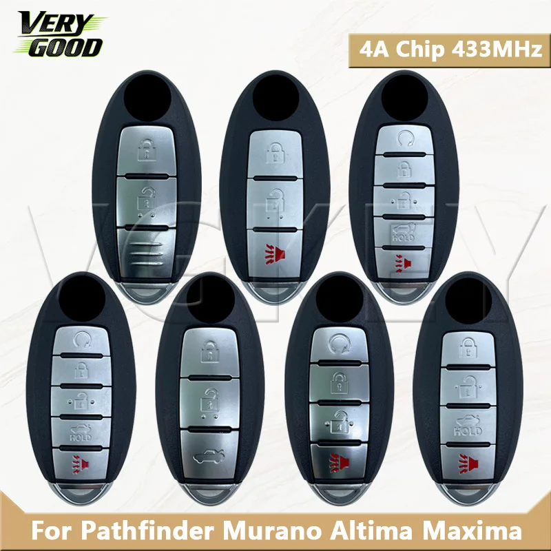 VG KR5S180144014 S180144303/304/308/310/311/313/324 For Maxima Altima Pathfinder Murano2015-2019 Smart Remote Key 4A Chip 433MHz
VG KR5S180144014 S180144303/304/308/310/311/313/324 For Maxima Altima Pathfinder Murano2015-2019 Smart Remote Key 4A Chip 433MHz