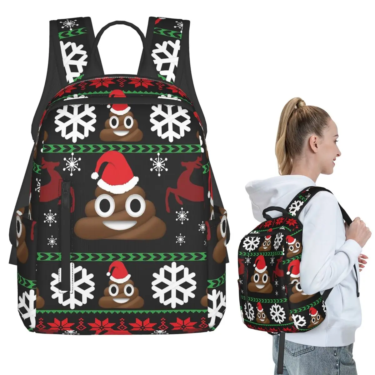 Funny Poop Christmas Gifts Ugly Funny Christmas Sweaters Style Backpack BookBag School Bag Computer Shoulder Bags Men Women
Funny Poop Christmas Gifts Ugly Funny Christmas Sweaters Style Backpack BookBag School Bag Computer Shoulder Bags Men Women
