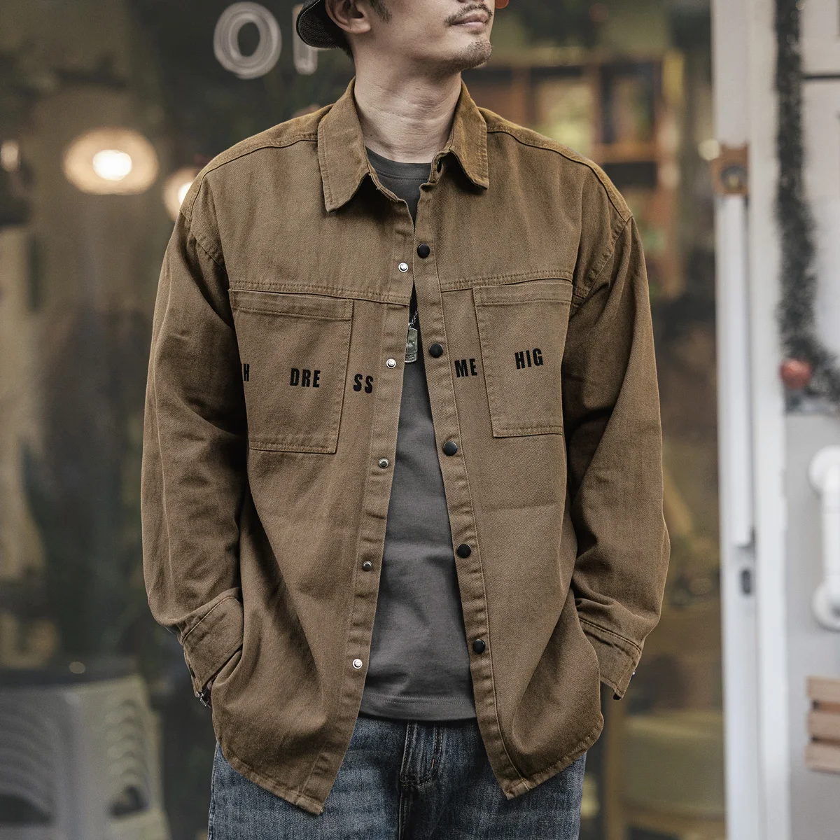 Spring and Autumn's new high-end retro heavyweight workwear shirt, men's long-sleeved pure cotton shirt, casual jacket
Spring and Autumn's new high-end retro heavyweight workwear shirt, men's long-sleeved pure cotton shirt, casual jacket