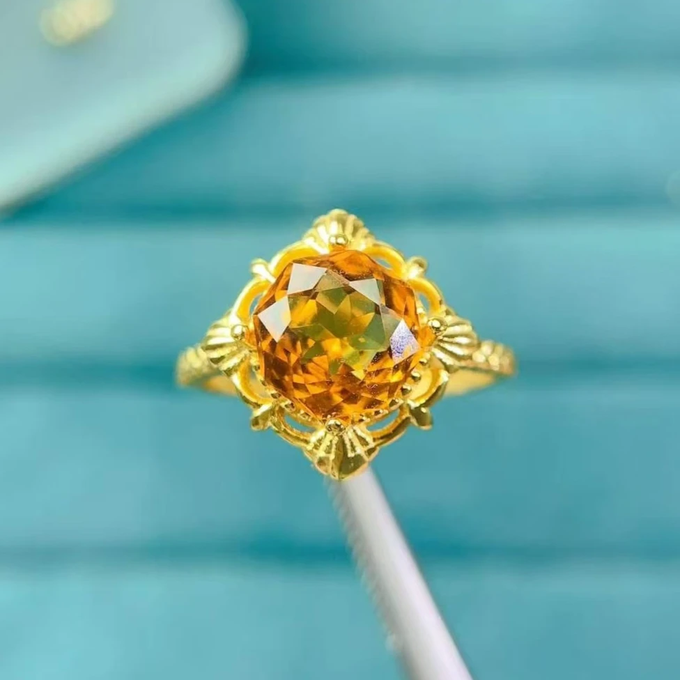 Vintage 925 Silver Crystal Ring 8mm 2ct Natural Citrine Ring with Certificate Sterling Silver Citrine Jewelry Gift for Women
Vintage 925 Silver Crystal Ring 8mm 2ct Natural Citrine Ring with Certificate Sterling Silver Citrine Jewelry Gift for Women