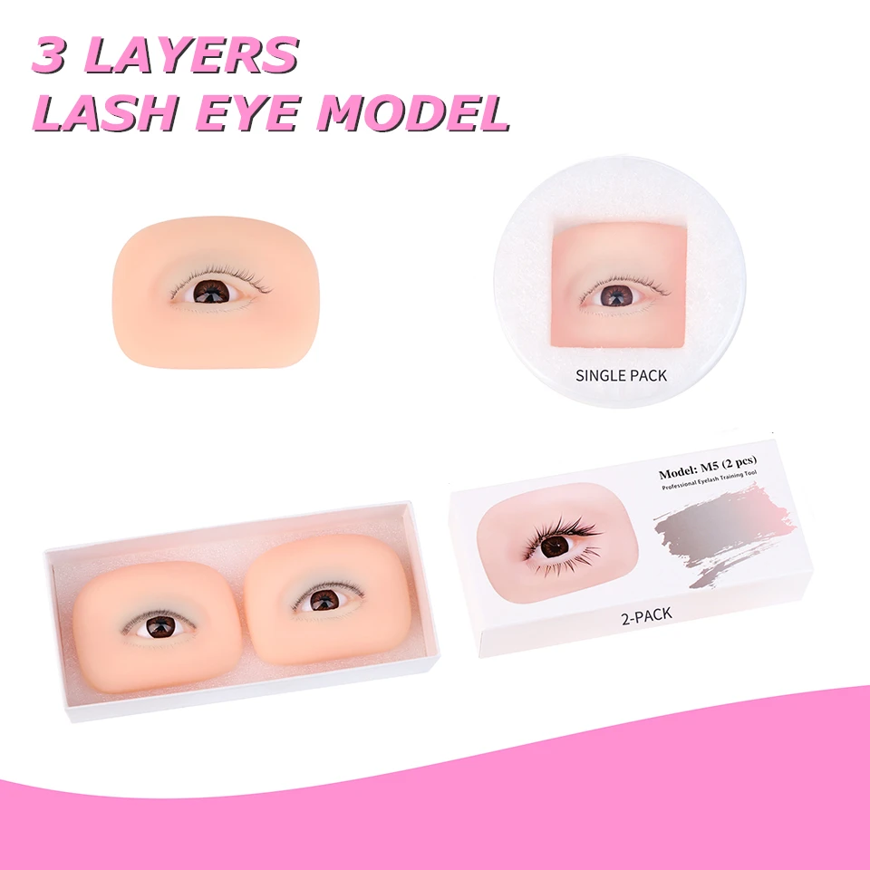 NEW 3 Layers Eyelash Extension Training Mannequin, Reusable Silicone Eye Lash Model Doll Face Head for Lash Practice Makeup Tool
NEW 3 Layers Eyelash Extension Training Mannequin, Reusable Silicone Eye Lash Model Doll Face Head for Lash Practice Makeup Tool