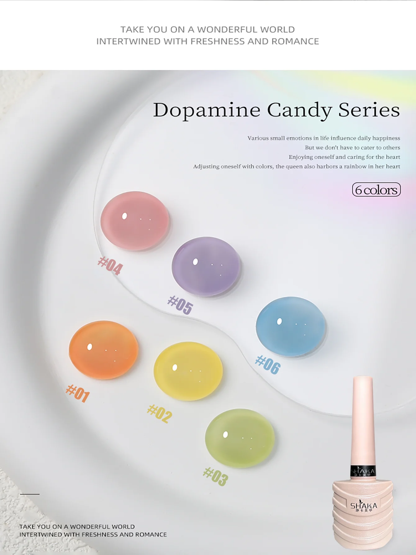1-6pcs PSK New Style Romantic Macaron Candy Series 6 Color Gel Nail Polish 2025 Summer Dopamine Pink Green Blue Gel Nail Supplie
1-6pcs PSK New Style Romantic Macaron Candy Series 6 Color Gel Nail Polish 2025 Summer Dopamine Pink Green Blue Gel Nail Supplie
