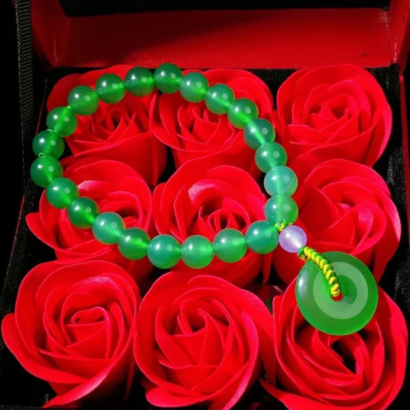 High Ice Emperor Green Chalcedony Safety Bracelet, Green Agate Women's Creative Single Ring Bracelet Jewelry
High Ice Emperor Green Chalcedony Safety Bracelet, Green Agate Women's Creative Single Ring Bracelet Jewelry