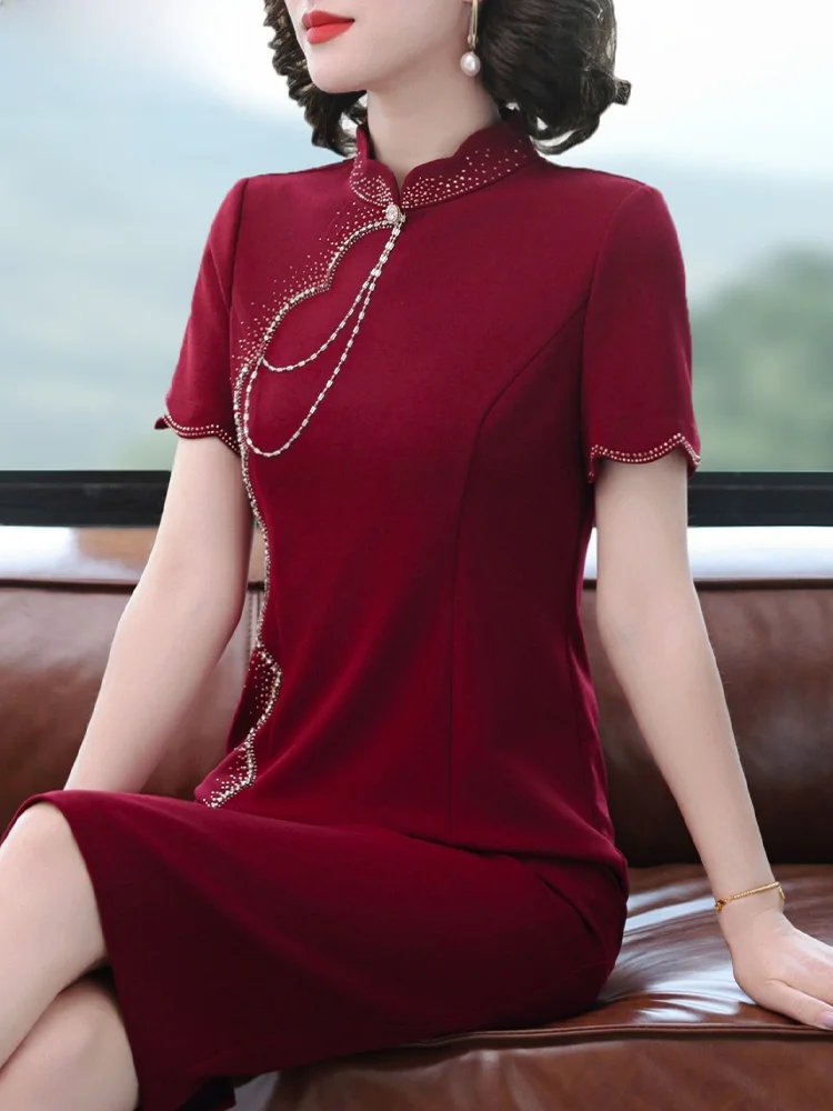 Summer Faionable Qipao Dr Women's Wide Sle Mid-aged And ly Matrons Wedding Ceremony Clothes Korean Sle Dr
Summer Faionable Qipao Dr Women's Wide Sle Mid-aged And ly Matrons Wedding Ceremony Clothes Korean Sle Dr