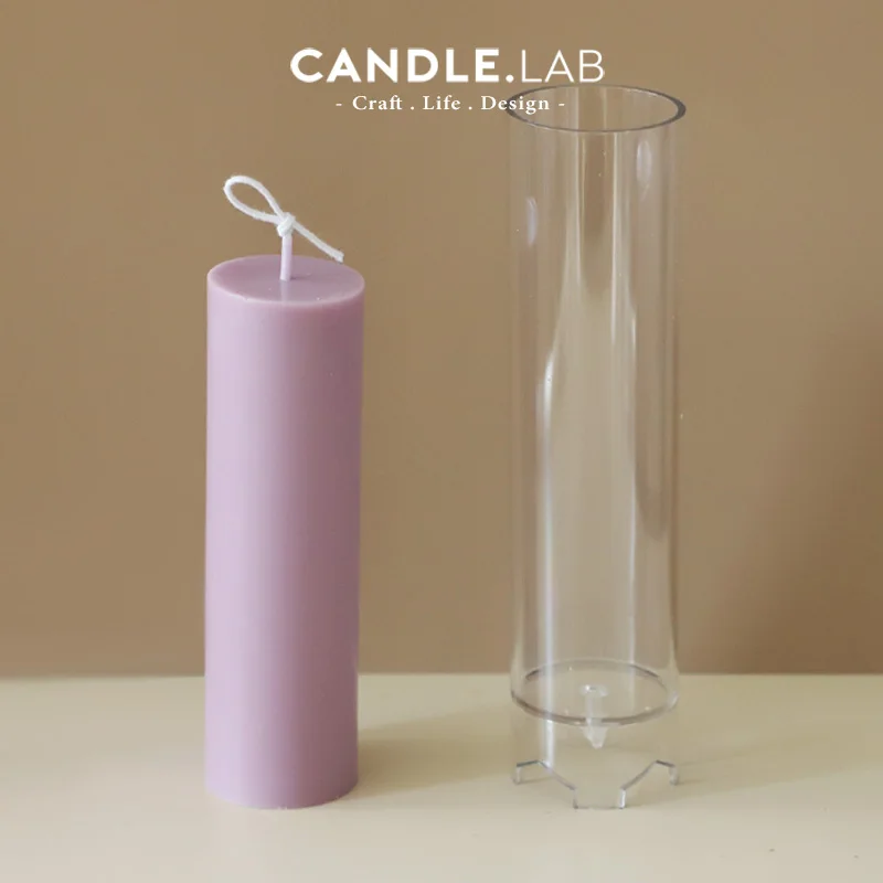CANDLE.LAB | Цилиндрическая форма для ПК с плоской головкой для свечей, прозрачная твердая пластиковая форма для свечей