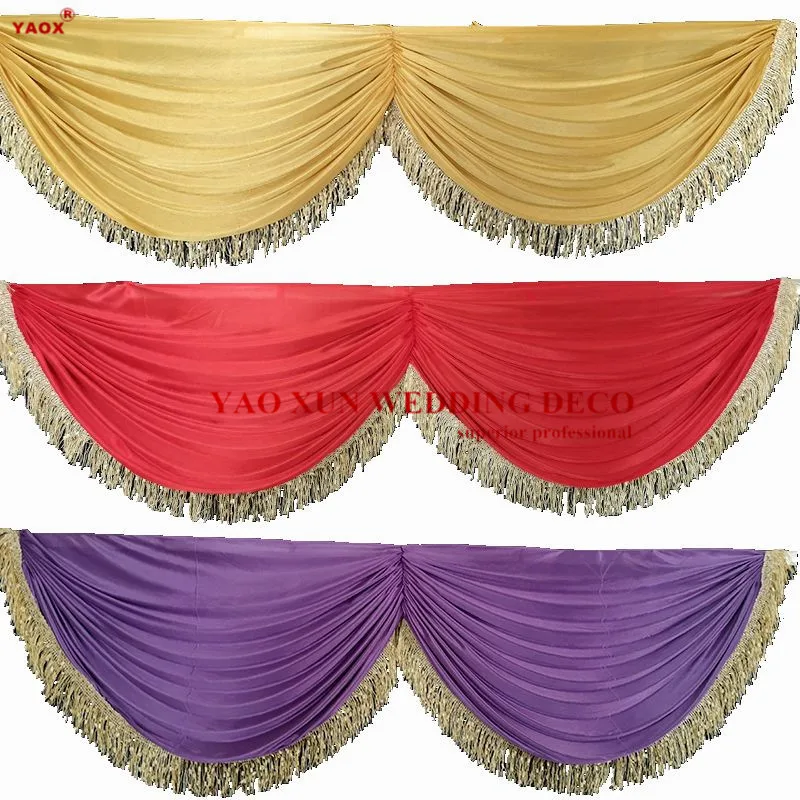 3M Long New Design Tassel Ice Silk Drape Curtain Backdrop Top Swag For Stage Background Photo Booth Event Party Decoration
3M Long New Design Tassel Ice Silk Drape Curtain Backdrop Top Swag For Stage Background Photo Booth Event Party Decoration