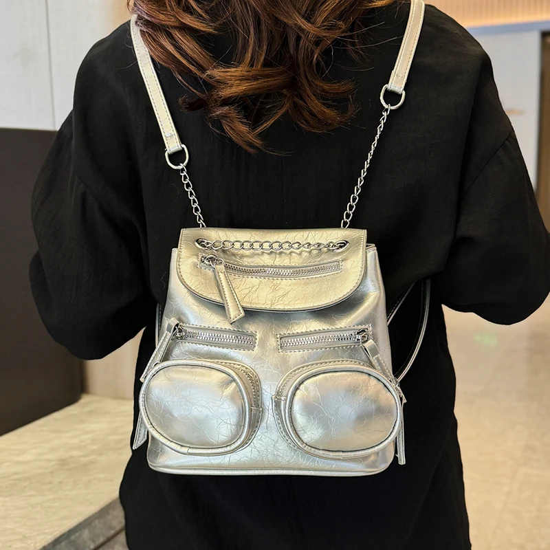 Women Multi-pocket Backpack Stylish Lightweight Motorcycle Style Shoulders Bag Daily Going Commuting Shopping Backpacks
Women Multi-pocket Backpack Stylish Lightweight Motorcycle Style Shoulders Bag Daily Going Commuting Shopping Backpacks