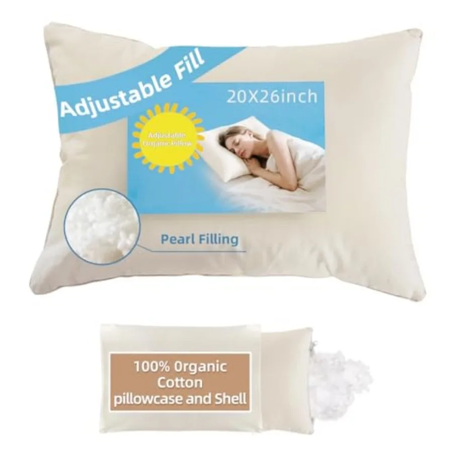 20x26 Organic Pillow with 100% Organic Cotton Pillowcase and Shell - Soft Non Toxic and Breathable Pearl Filling, CPSC Certifie
20x26 Organic Pillow with 100% Organic Cotton Pillowcase and Shell - Soft Non Toxic and Breathable Pearl Filling, CPSC Certifie