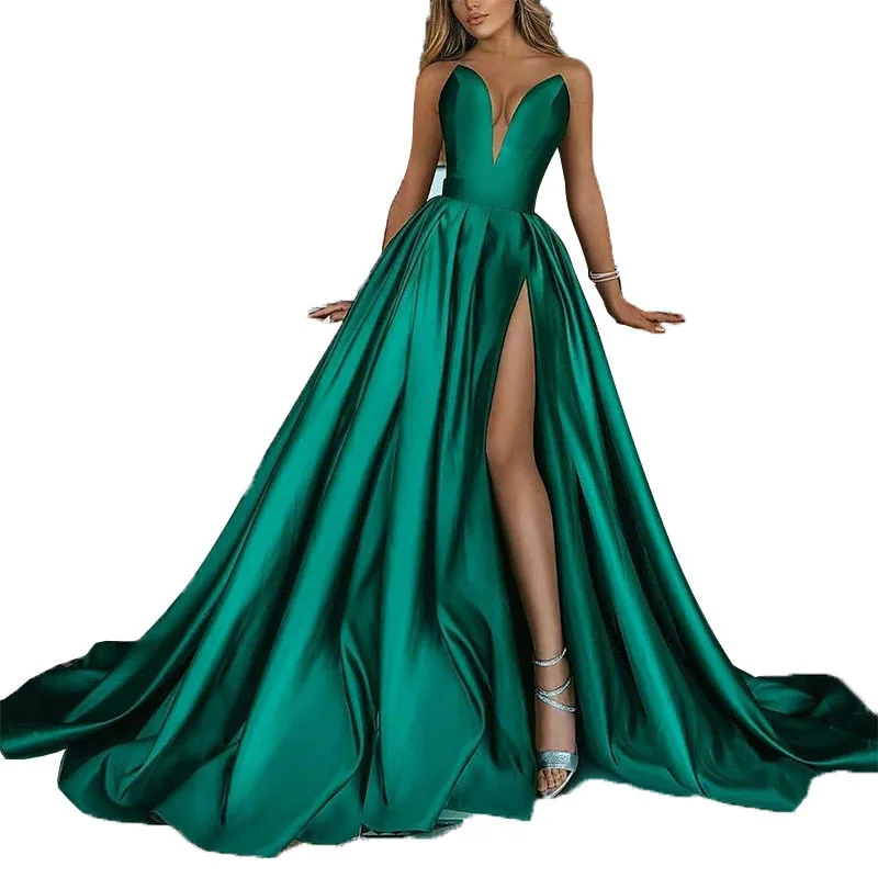 Sexy Deep V Long Split Dr Autumn Winter New Sle Women's Faion Cross-Border Wedding Dr Evening Gown Polyester Fiber
Sexy Deep V Long Split Dr Autumn Winter New Sle Women's Faion Cross-Border Wedding Dr Evening Gown Polyester Fiber