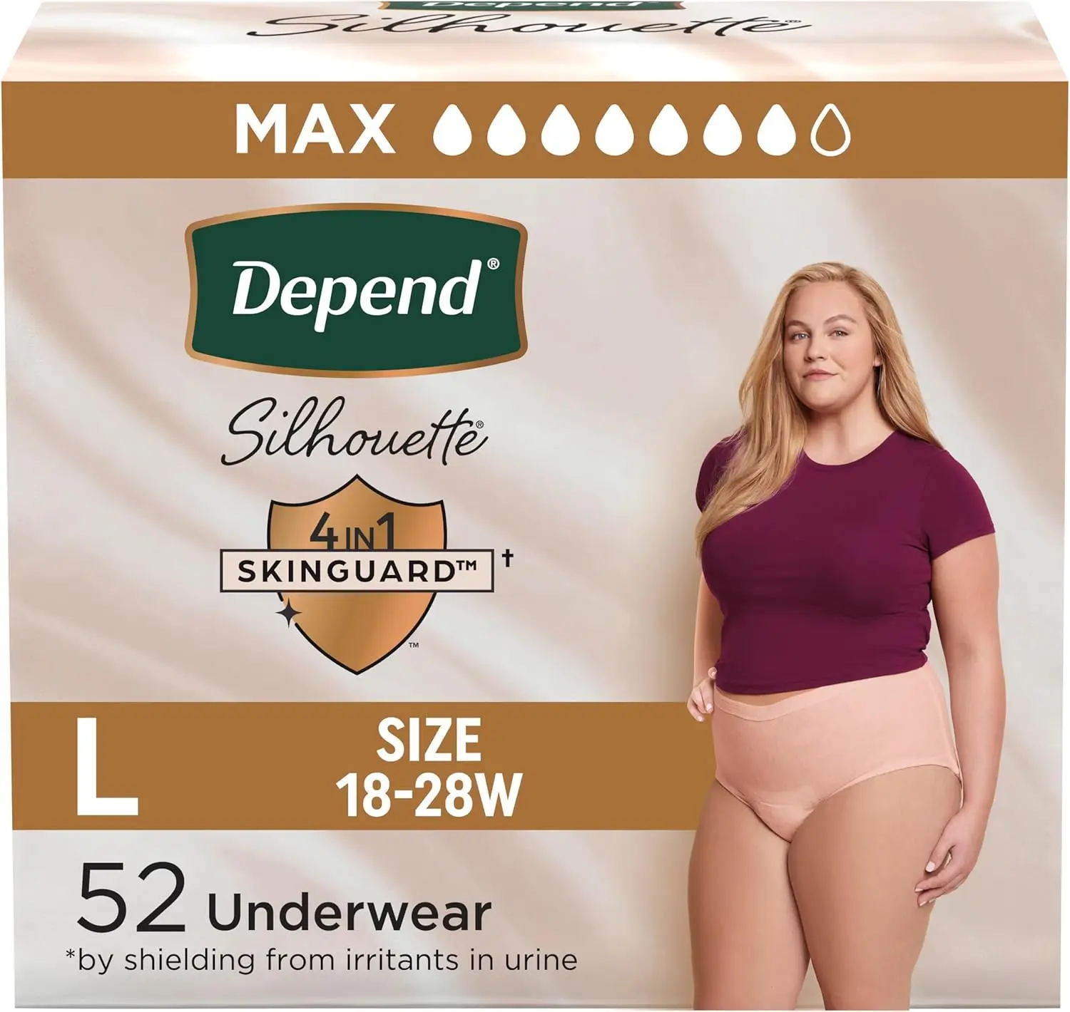 Incontinence & Postpartum Bladder Leak Underwear for Women, Maximum Absorbency, Large, 52 Count
Incontinence & Postpartum Bladder Leak Underwear for Women, Maximum Absorbency, Large, 52 Count
