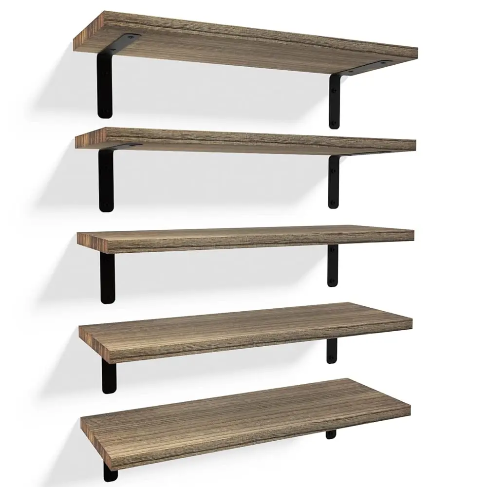 Rustic Wood Shelves Set Of 5, Farmhouse Style Floating Shelf For Wall Décor, Hanging Shelves For Bathroom, Bedroom, Storage,
Rustic Wood Shelves Set Of 5, Farmhouse Style Floating Shelf For Wall Décor, Hanging Shelves For Bathroom, Bedroom, Storage,
