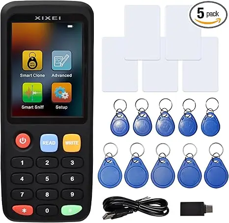 5 pcs rewritable Cards 5 pcs UID keyfobs 5pcs T5577 keyfobs 
5 pcs rewritable Cards 5 pcs UID keyfobs 5pcs T5577 keyfobs