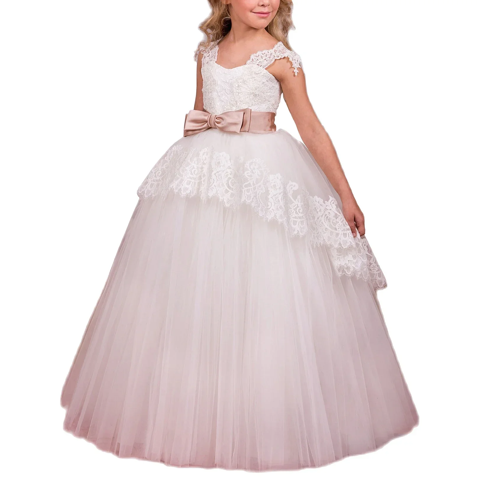Mini Bridal Wedding Flower Girl Dresses With Sashes Layered Lace Princess Pageant Gowns Custom Made First Communion Dress
Mini Bridal Wedding Flower Girl Dresses With Sashes Layered Lace Princess Pageant Gowns Custom Made First Communion Dress
