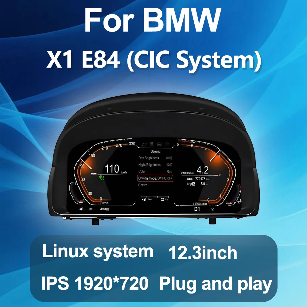 12.3" Car Anti-glare LCD Dashboard IPS For BMW X1 E84 2009-2015 CIC Speedometer Digital Instrument Cluster Panel Cockpit Voor
12.3" Car Anti-glare LCD Dashboard IPS For BMW X1 E84 2009-2015 CIC Speedometer Digital Instrument Cluster Panel Cockpit Voor