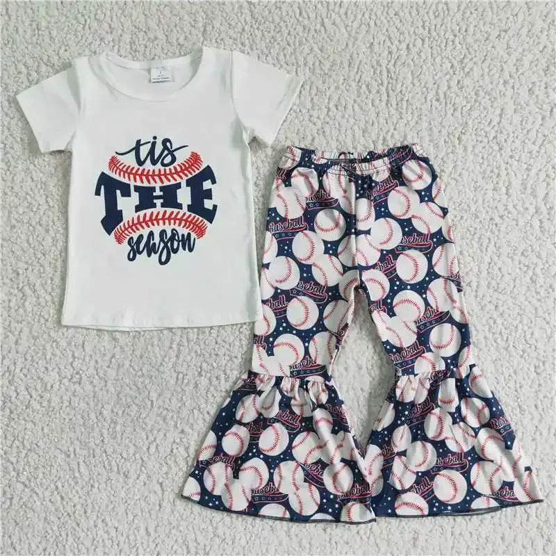 2022 Hot Selling RTS Baby Girls New Design White Baseball Dark Blue Short Pants Bell Bottoms Outfits Kids Cute Set For Wearings
2022 Hot Selling RTS Baby Girls New Design White Baseball Dark Blue Short Pants Bell Bottoms Outfits Kids Cute Set For Wearings