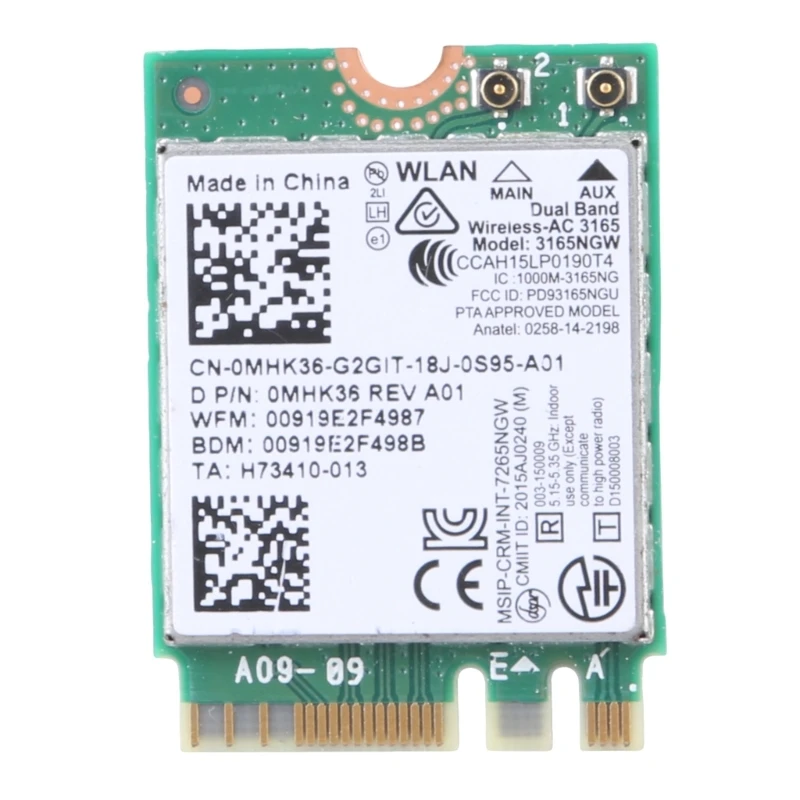 High Speed M.2 WiFi Card 3165 , Compatible for 7447 7559 5457 3467 7467 7460 3468 5579 5578 for Seamless Internet
High Speed M.2 WiFi Card 3165 , Compatible for 7447 7559 5457 3467 7467 7460 3468 5579 5578 for Seamless Internet