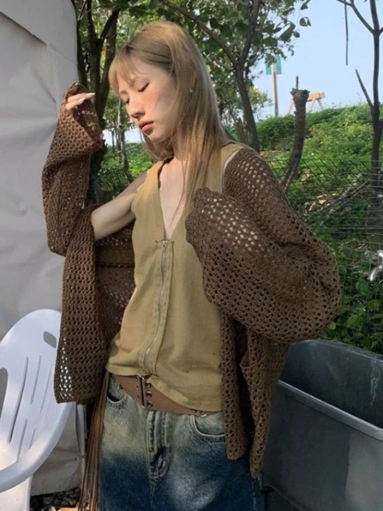 Oversized Cardigan Women Clothing Sueter Mujer Long Sleeve Casual Korean Pull Femme Chic Hollow Out Knitted Thin Sweater Tops
Oversized Cardigan Women Clothing Sueter Mujer Long Sleeve Casual Korean Pull Femme Chic Hollow Out Knitted Thin Sweater Tops