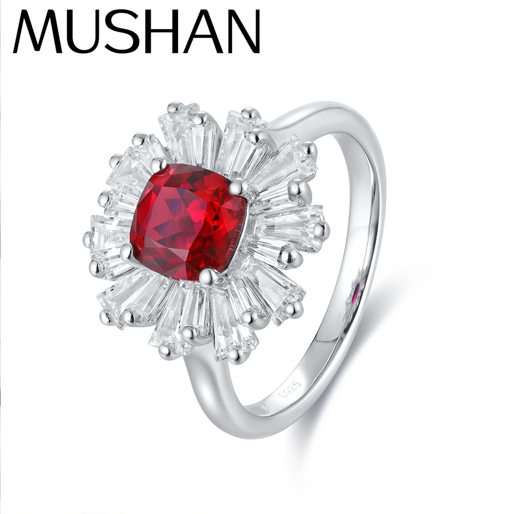 MUSHAN Custom Jewelry 925 Sterling Silver Ring Lab Red Ruby Cushion Bridal Statement for Women 18K Gold Plated Classic Rings
MUSHAN Custom Jewelry 925 Sterling Silver Ring Lab Red Ruby Cushion Bridal Statement for Women 18K Gold Plated Classic Rings