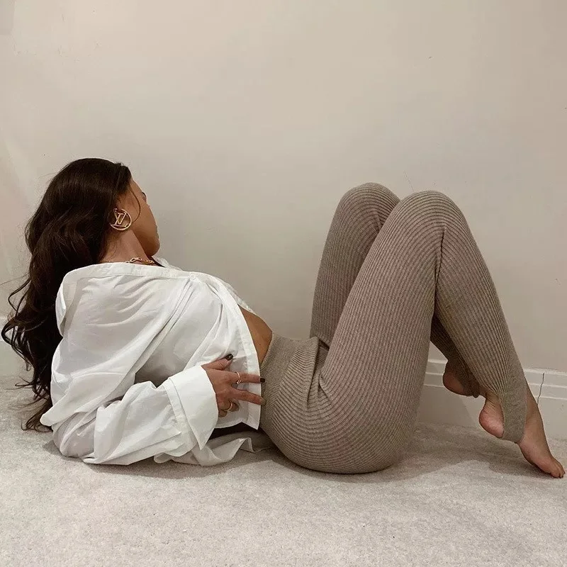 Ribbed Knit Leggings Women High Waist Cotton High Waist Slim Basic Pants Casual Autumn New All-Match Female Skinny Leggings 2024
Ribbed Knit Leggings Women High Waist Cotton High Waist Slim Basic Pants Casual Autumn New All-Match Female Skinny Leggings 2024