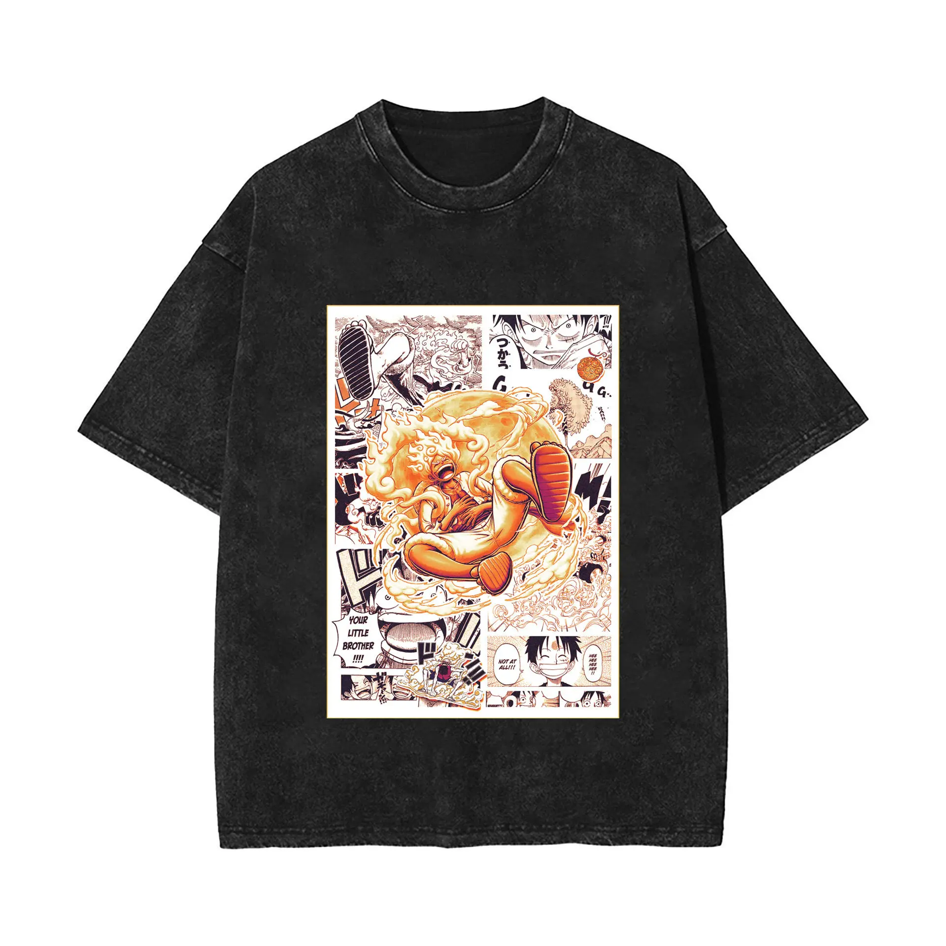 One Piece Luffy Gear 5 Manga Panel Acid Wash Oversized Black T Shirt 2026 Summer Streetwear Anime Graphic Tee for Men Women
One Piece Luffy Gear 5 Manga Panel Acid Wash Oversized Black T Shirt 2026 Summer Streetwear Anime Graphic Tee for Men Women