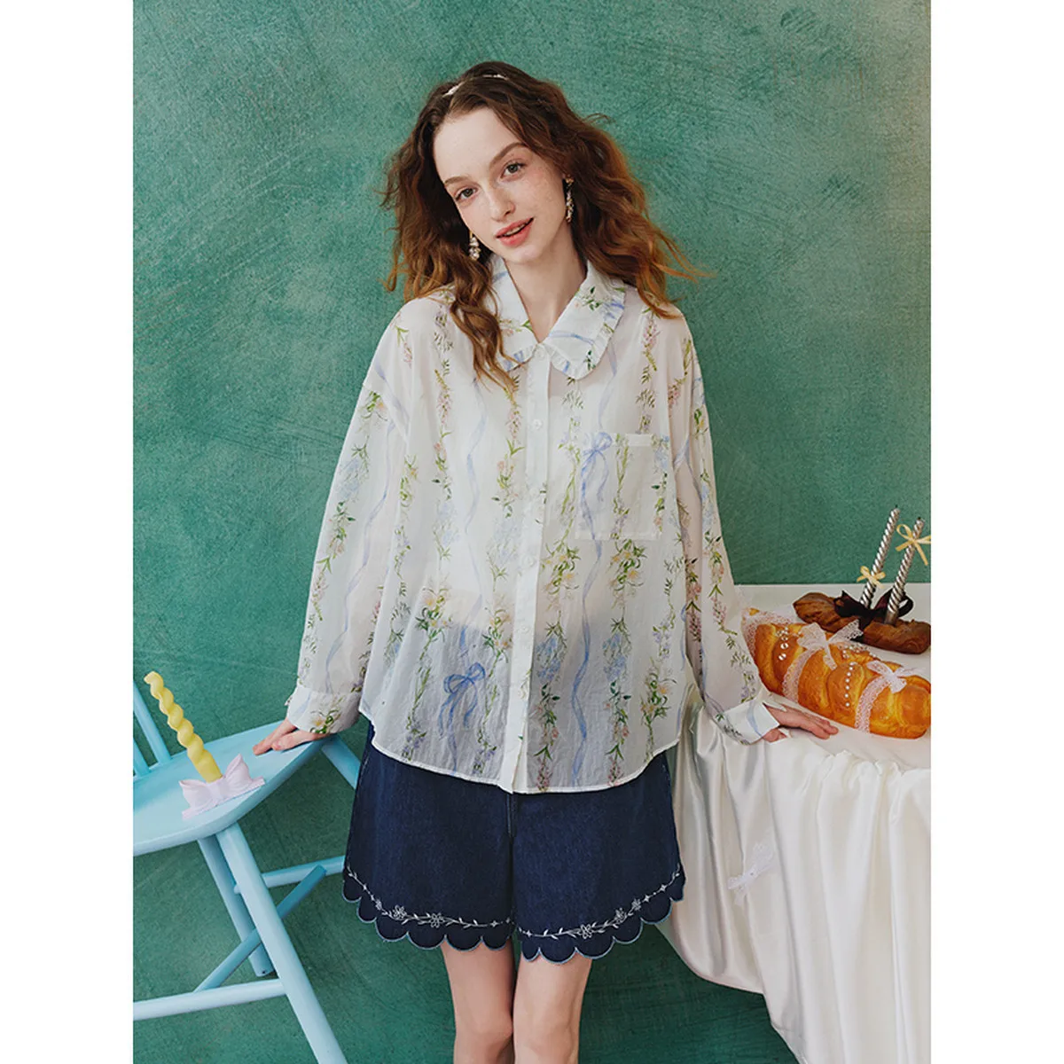 Summer Chic Crystal Dream Vintage Ruffle Collar Printed Long Sleeve Shirt for Women
Summer Chic Crystal Dream Vintage Ruffle Collar Printed Long Sleeve Shirt for Women