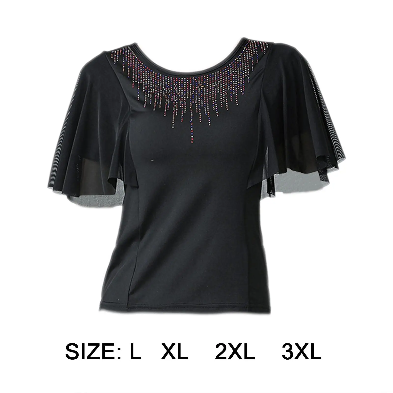 Vrouwen Dans Tops Mouwen Steentjes Hals Moderne Korte Mouwen Blouses Prestaties
Vrouwen Dans Tops Mouwen Steentjes Hals Moderne Korte Mouwen Blouses Prestaties