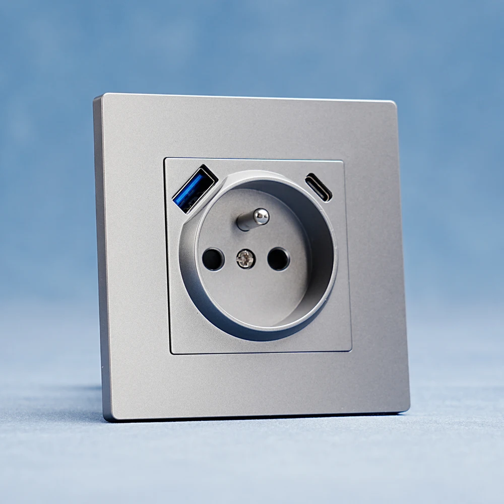 Французская розетка европейского стандарта с 2 USB (A+C), быстрая зарядка PD 20 Вт, 86*86 мм, белая, bla
Французская розетка европейского стандарта с 2 USB (A+C), быстрая зарядка PD 20 Вт, 86*86 мм, белая, bla