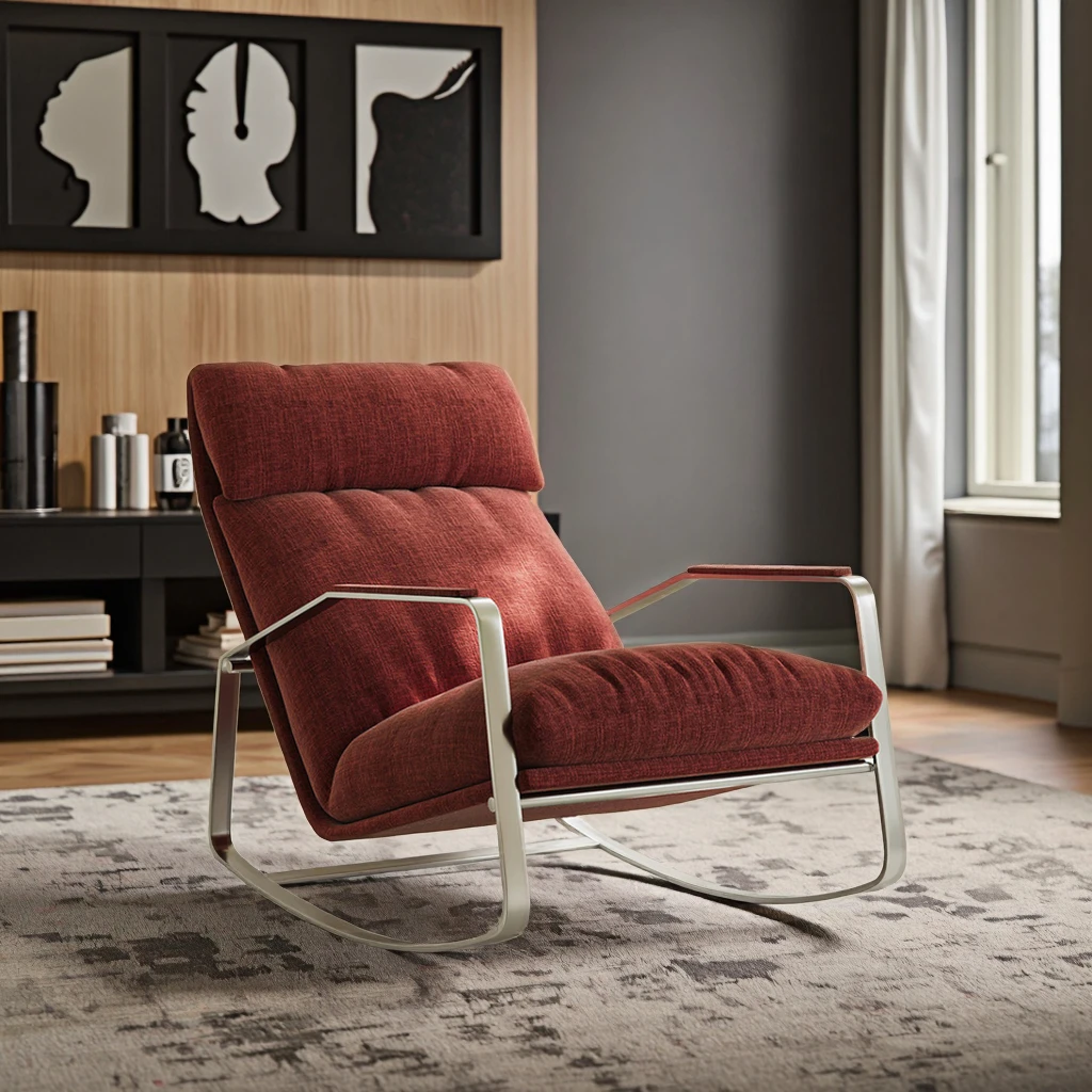 Modern Design Stainless Steel Frame Velvet Fabric Leisure Lounge Chair Rocking Chair
Modern Design Stainless Steel Frame Velvet Fabric Leisure Lounge Chair Rocking Chair