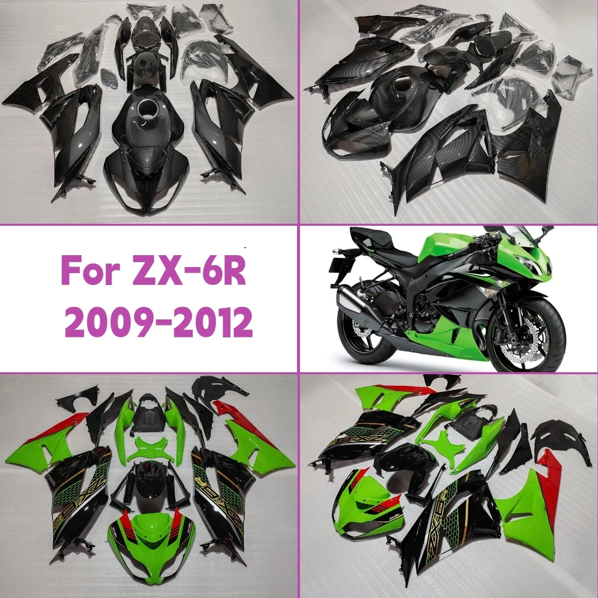 2009-2012 ZX6R Custom ABS Bodywork Full Fairings for 09-12 Kawasaki ZX 6R Injection Fairing Kit
2009-2012 ZX6R Custom ABS Bodywork Full Fairings for 09-12 Kawasaki ZX 6R Injection Fairing Kit