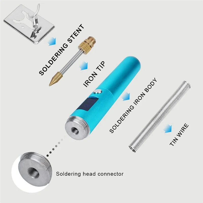 A76I High-Power Cordless Soldering Iron Rechargeable Soldering Iron Portable Removable Battery with LED Display USB Fast Heat
A76I High-Power Cordless Soldering Iron Rechargeable Soldering Iron Portable Removable Battery with LED Display USB Fast Heat