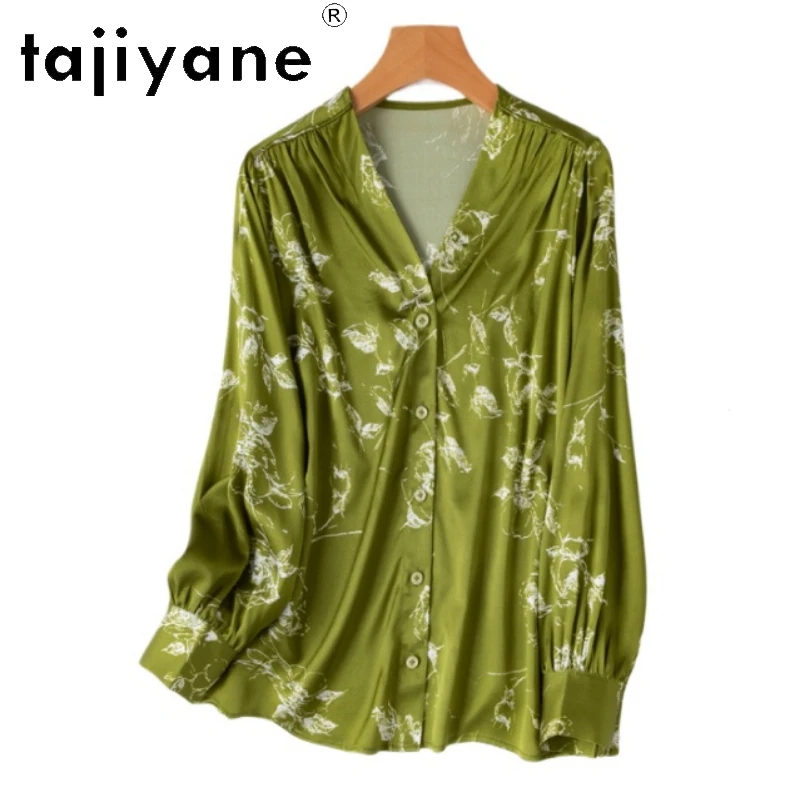 TAJIYANE 93% Mulberry Silk Shirt Woman Vintage Green Blouse New Arrivals 2025 V Neck Women Tops Spring Clothes Рубашка Женская
TAJIYANE 93% Mulberry Silk Shirt Woman Vintage Green Blouse New Arrivals 2025 V Neck Women Tops Spring Clothes Рубашка Женская