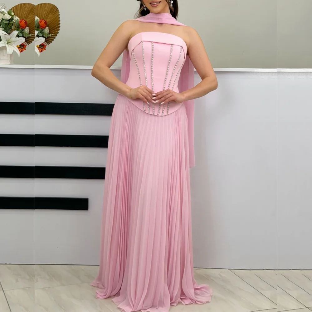 Customized Formal Strapless Evening Dress Glitter Sleeveless A-line Long Dresses Birthday Party Dresses Exquisite
Customized Formal Strapless Evening Dress Glitter Sleeveless A-line Long Dresses Birthday Party Dresses Exquisite