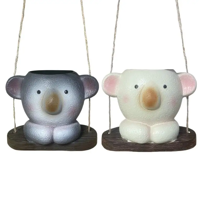 Swing Plant Pot Koala Face Design Resin Planter Novelty Container Creative Utensil Holder Decorative Vase For Home Patio Lawn
Swing Plant Pot Koala Face Design Resin Planter Novelty Container Creative Utensil Holder Decorative Vase For Home Patio Lawn