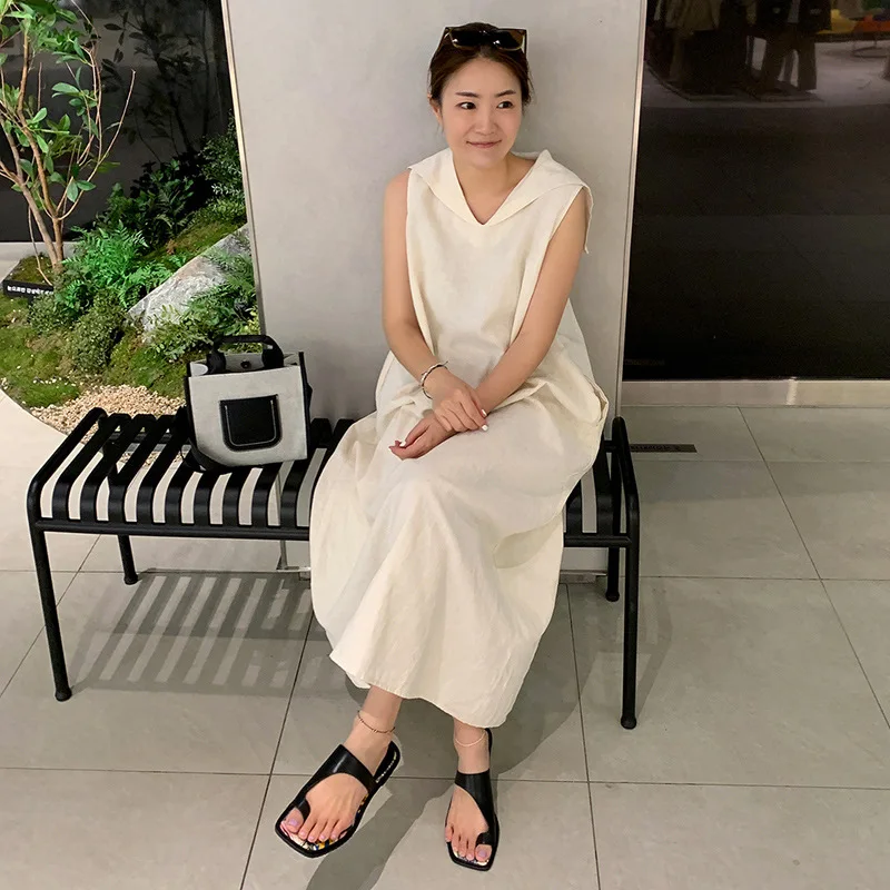 SuperAen Summer Long Cotton and Linen Dress Women's Korean Loose Casual Navy Collar Straight Long Dress
SuperAen Summer Long Cotton and Linen Dress Women's Korean Loose Casual Navy Collar Straight Long Dress