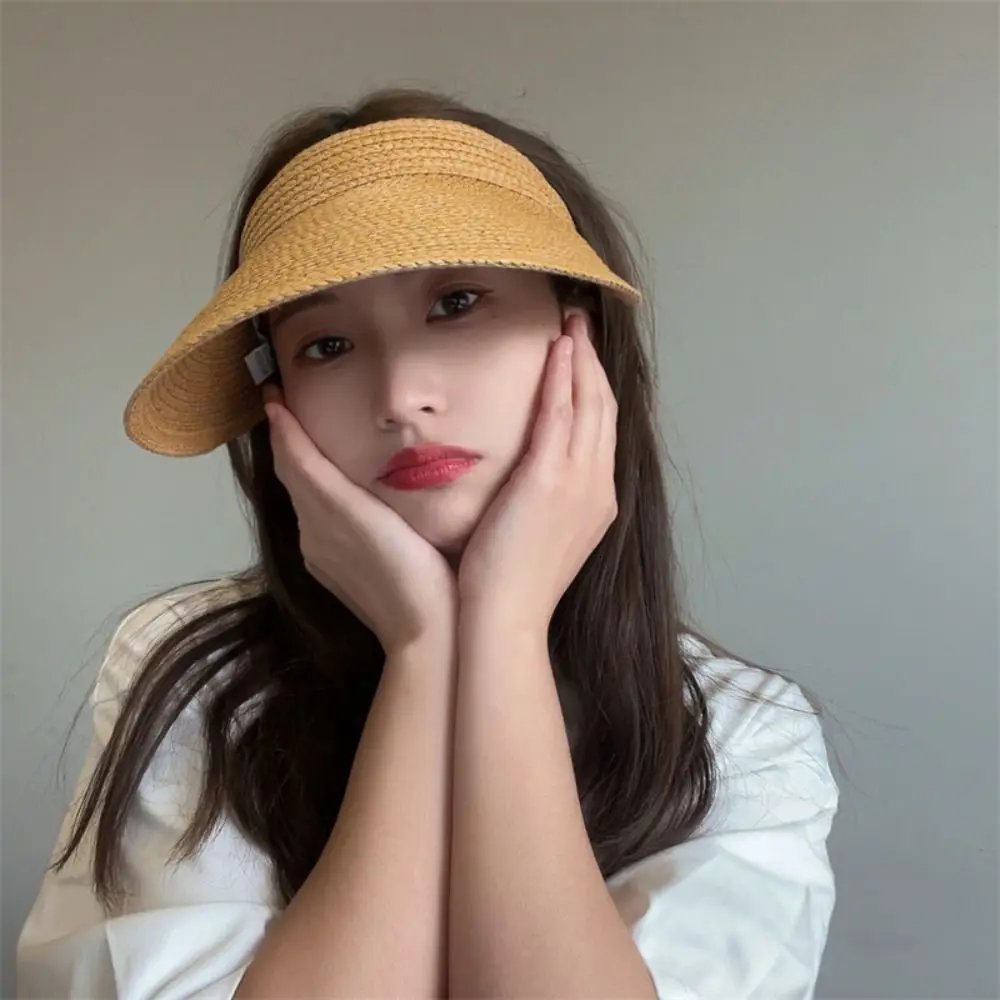 Fashion Anti-UV Summer Visors Hat Raffia Empty Top Empty Top Hat Headband Style Wide Large Brim Sun Hat Woman
Fashion Anti-UV Summer Visors Hat Raffia Empty Top Empty Top Hat Headband Style Wide Large Brim Sun Hat Woman